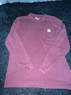 Carhartt Men's Long Sleeve Pocket Tee - Burgundy